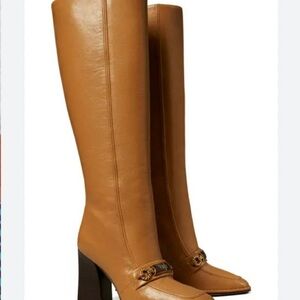 Tory Burch Tan Leather Heeled Boots